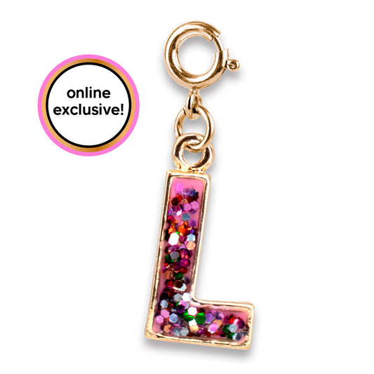 CHARM IT! Gold Pink Glitter Letter L Charm - Persnickety Shop