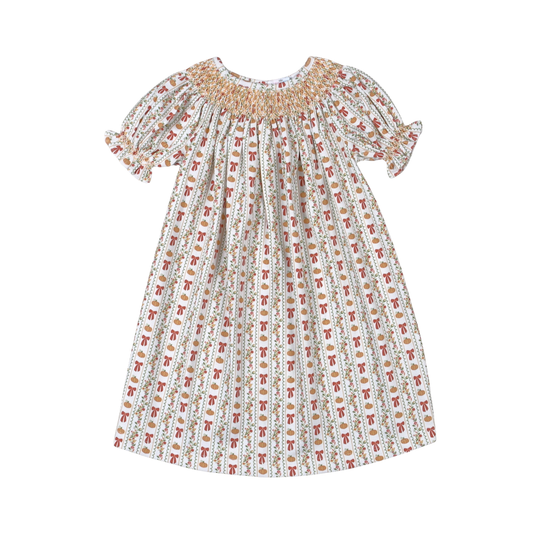 Baby Loren Greatfull Day Pima Dress Floral Hand Smock Bishop Dress