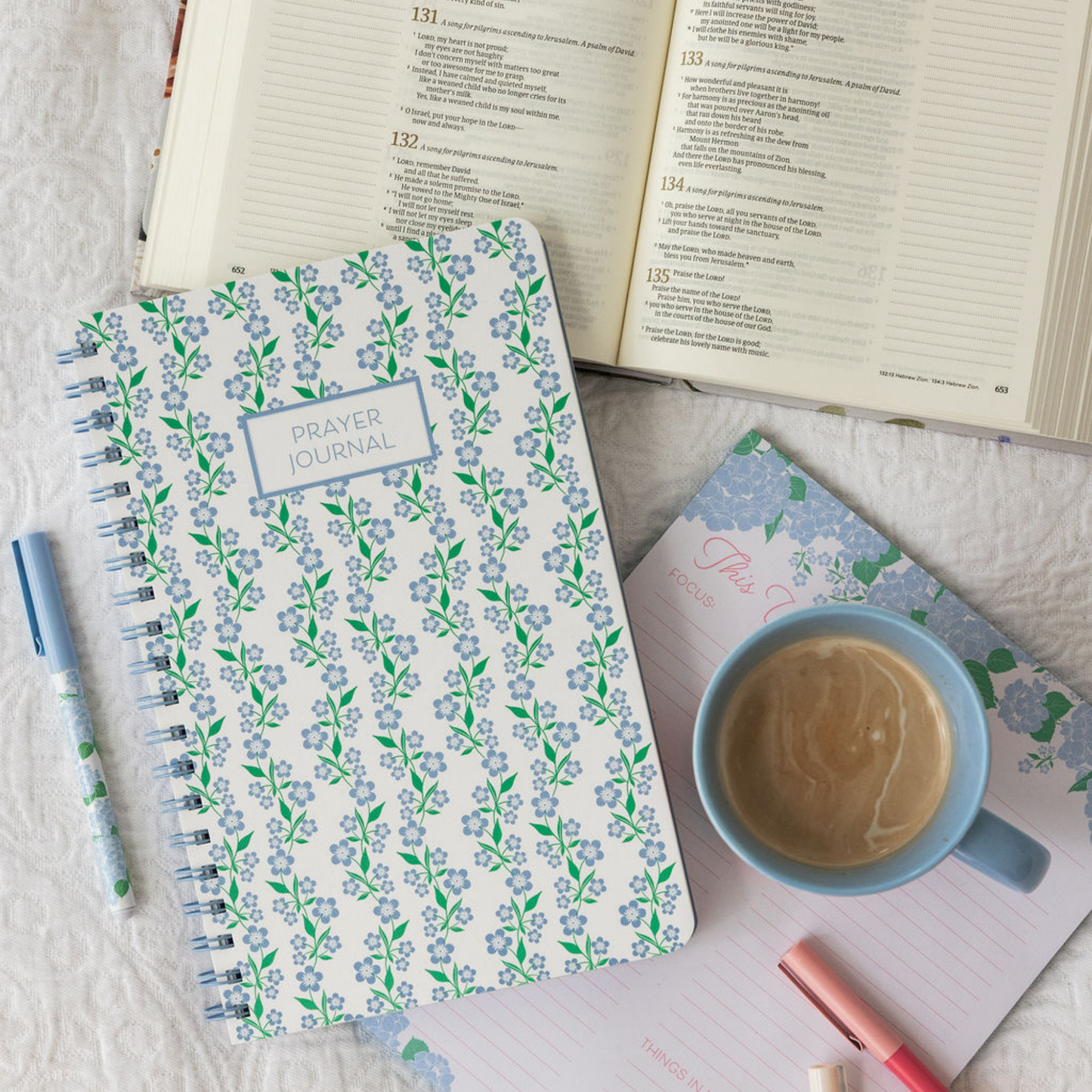 PRAYER JOURNAL, BLUE FLORAL - Persnickety Shop