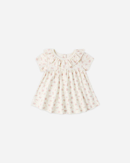 Ruffle Collar Jersey Dress || Flower Field - Persnickety Shop
