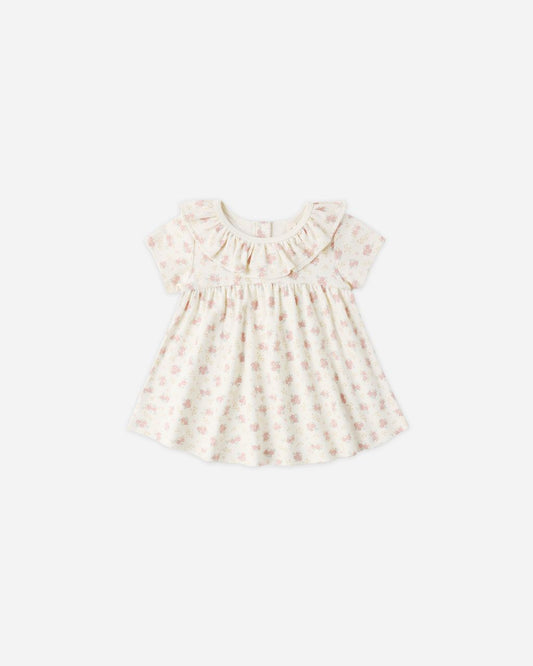 Ruffle Collar Jersey Dress || Flower Field - Persnickety Shop