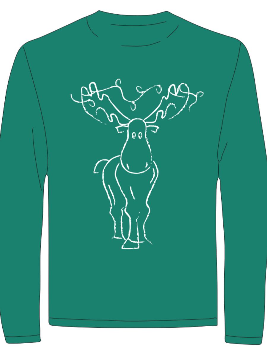 Mustard & Ketchup Kids *Pre-Order* Long-Sleeve Green Moose T-Shirt