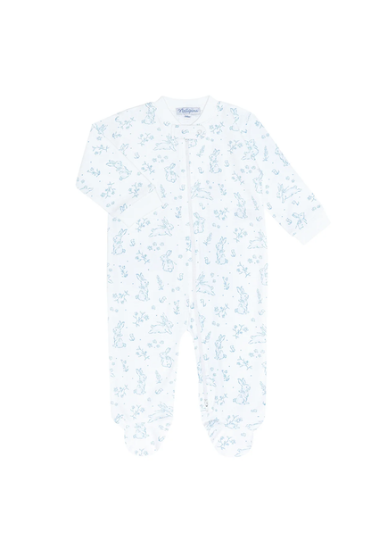 Nellapima Blue Bunny Toile Zipper Footie - Persnickety Shop