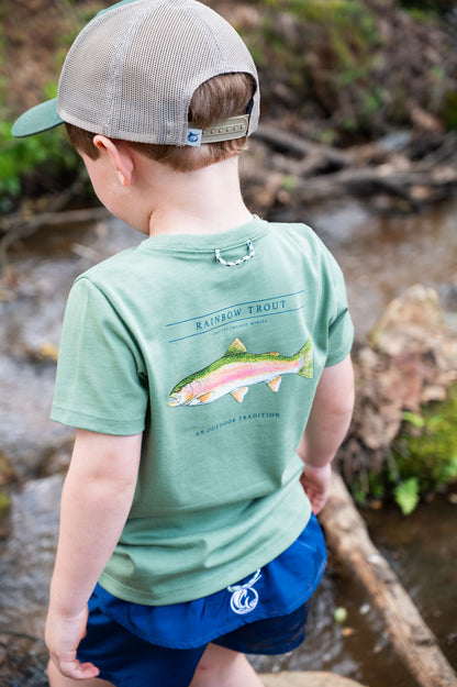 PRODOH Kid's Short Sleeve Cotton T-shirt in Hedge Green