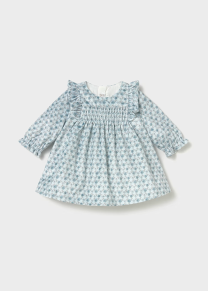 Mayoral Baby Girl White Printed Velvet Dress
