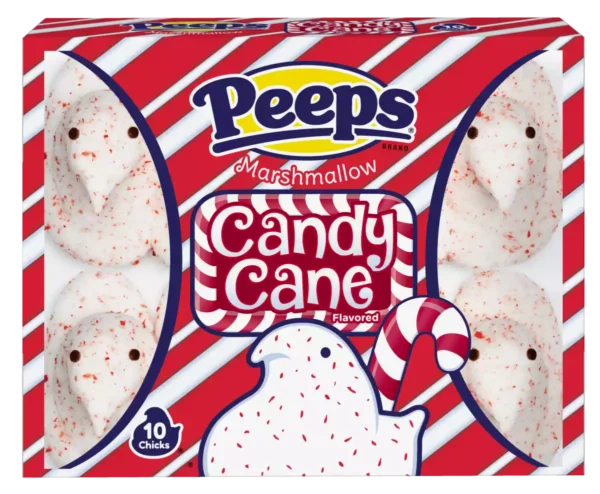 Peeps Candy Cane Flavored Marshmallow Christmas Candy Chicks 5 count