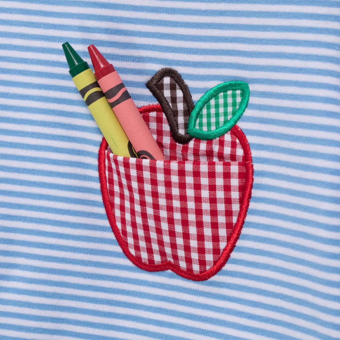 Apple Pocket Applique Short Set - Persnickety Shop