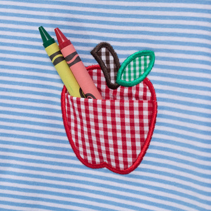 Apple Pocket Applique Short Set - Persnickety Shop