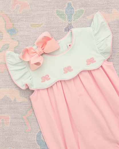 Jellybean Girl French Knot Bow Scallop Bubble - Persnickety Shop