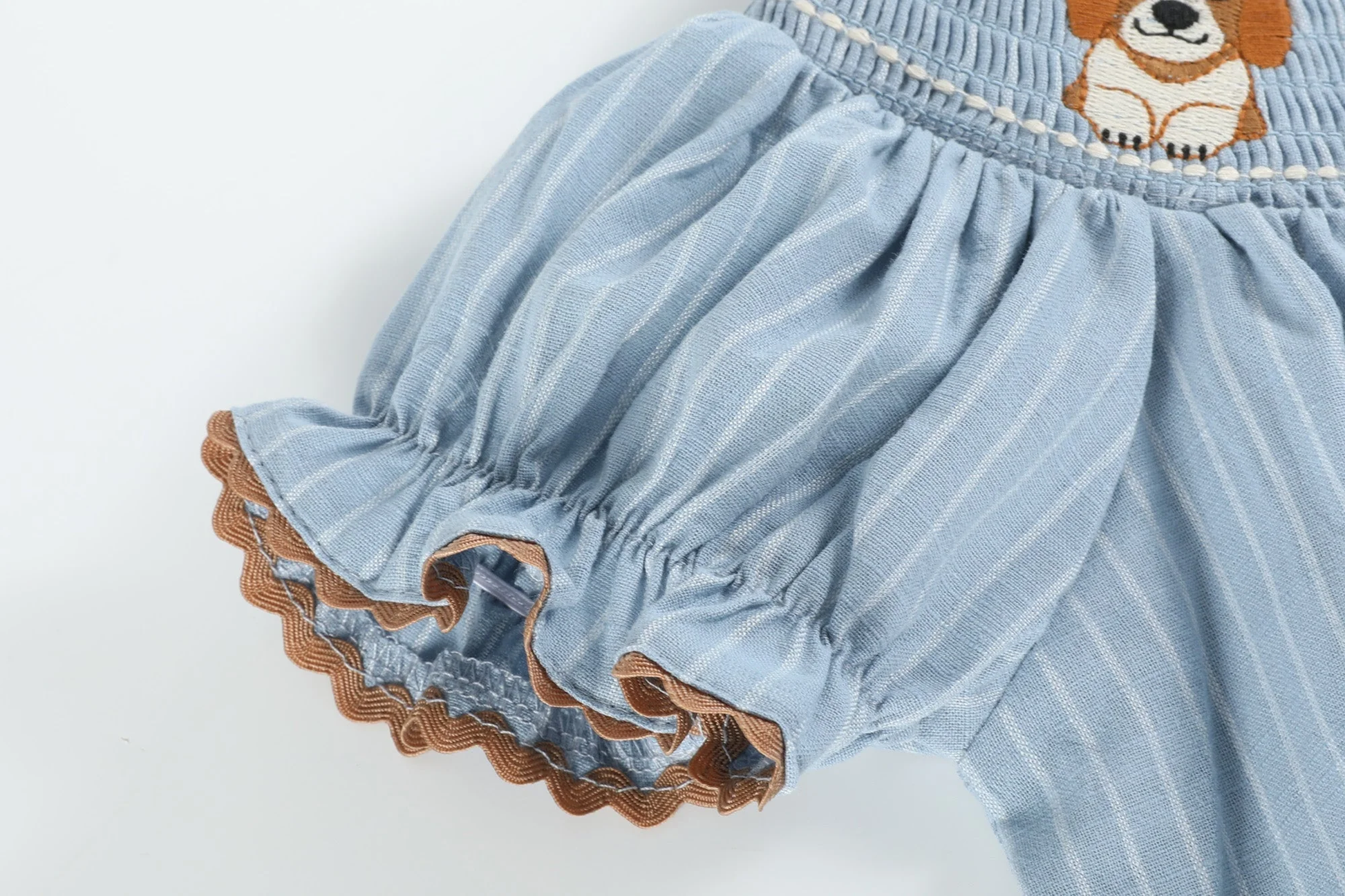 Light Blue Puppy Smocked Bishop Dress - Persnickety Shop