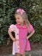 Wee Ones White/Lilac Medium Moonstitch Grosgrain Hair Bow with Contrasting Wrap - Persnickety Shop