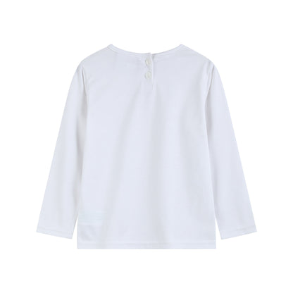 Lil Cactus White Cotton Layering Girls Shirt