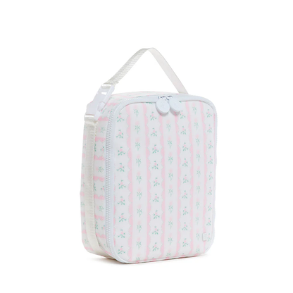 LUNCH BOX INSULATED LUNCH BAG - RIBBON FLORAL PINK - Persnickety Shop