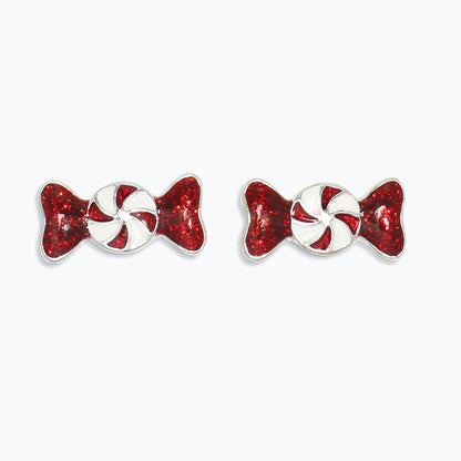 Earrings- Red Glittering Peppermints