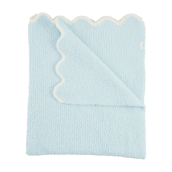 BLUE SCALLOP CHENILLE BLANKET - Persnickety Shop
