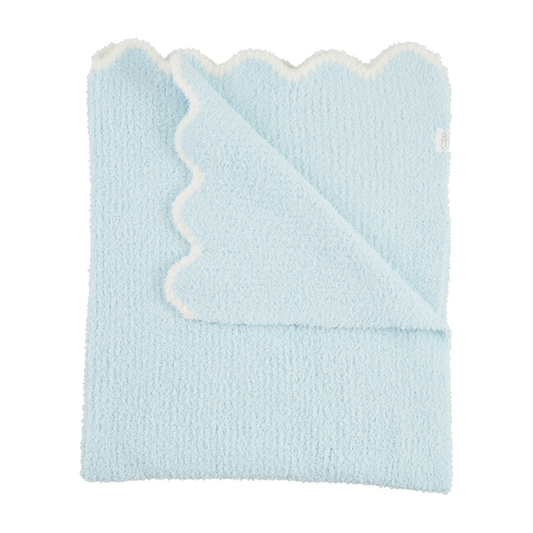 BLUE SCALLOP CHENILLE BLANKET - Persnickety Shop