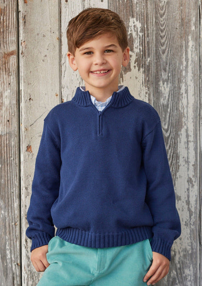 Little English Quarter Zip Sweater - Red