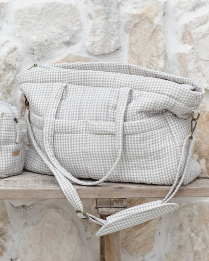 Diaper Bag + Changing Mat || Sage Gingham - Persnickety Shop