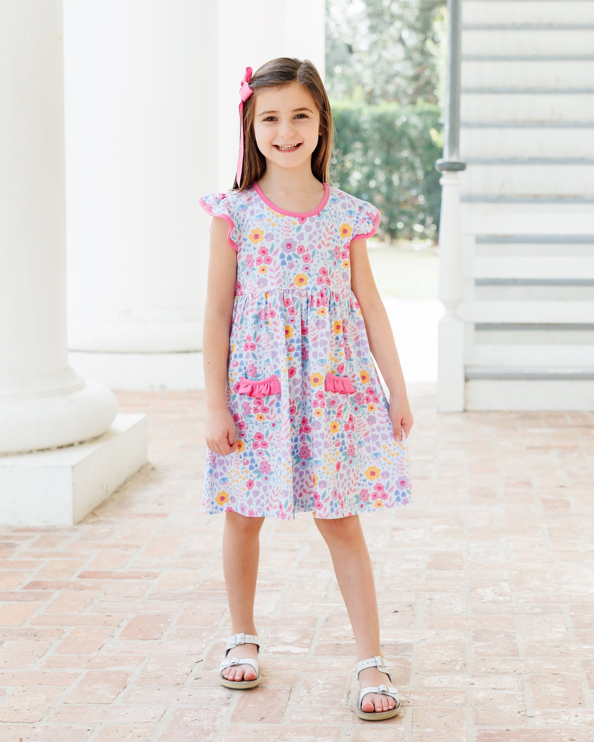 Jellybean Poppies and Petals Pocket Dres - Persnickety Shop
