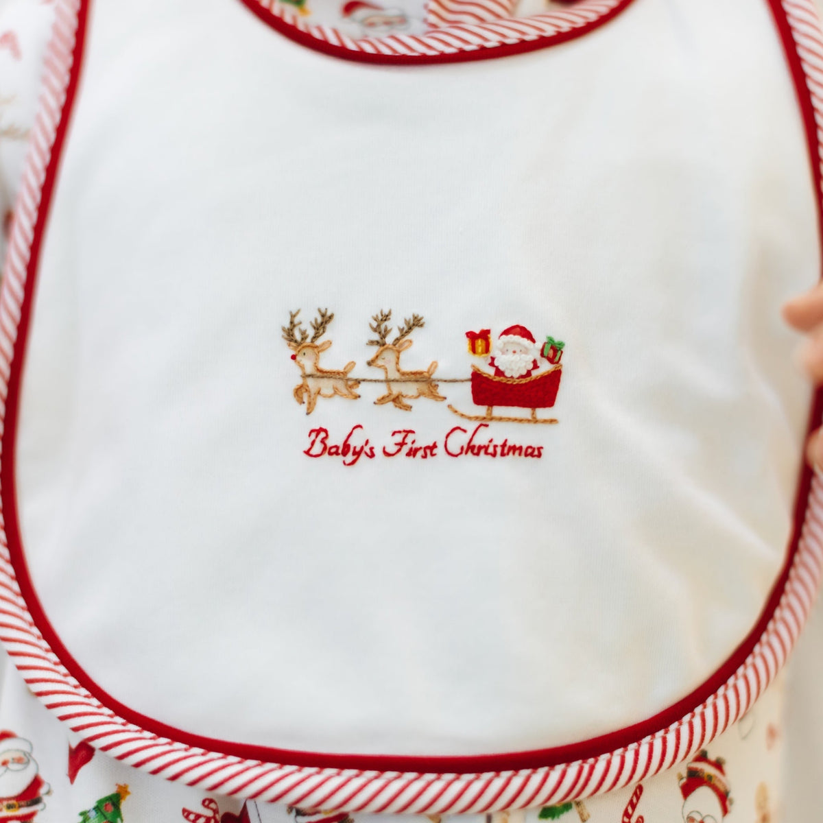 Magnolia Baby Christmas Magic Baby's First Christmas Hand-Embroidered Bib - Persnickety Shop