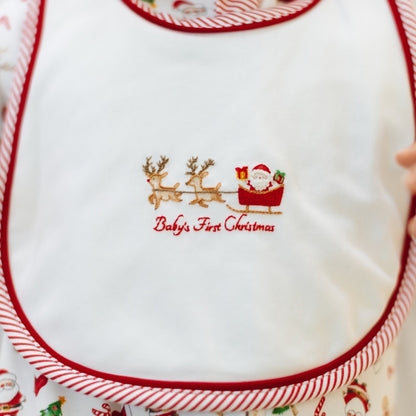 Magnolia Baby Christmas Magic Baby's First Christmas Hand-Embroidered Bib - Persnickety Shop