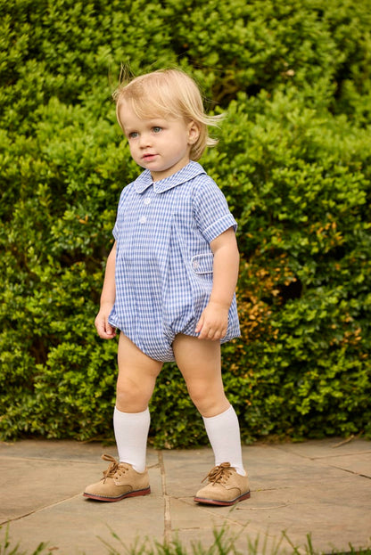 Little English Davant Bubble - Gray Blue Gingham