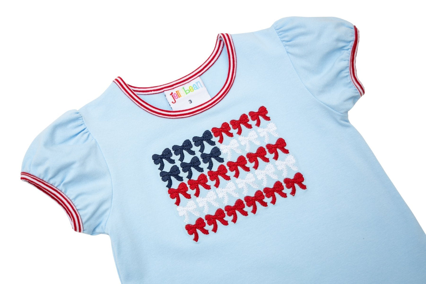 Jellybean Girl's Red, White, and Bows Scallop Short Set