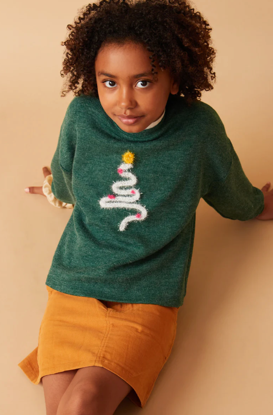 Hayden Handknit Pop-Up Christmas Tree Sweater – Tween Girls - Persnickety Shop