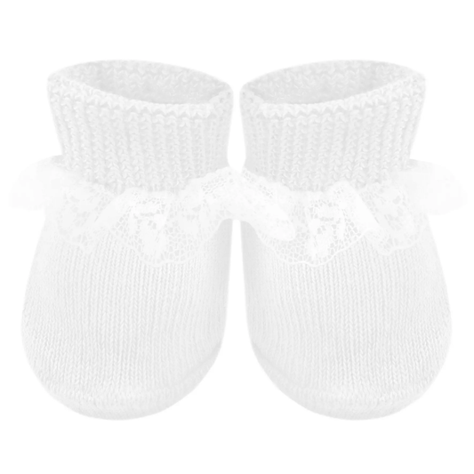 Solid White Gift Box Baby Booties - Persnickety Shop