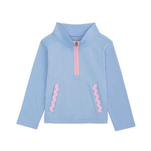 Blue Ric-Rac Quarter Zip Large: 4T/5T - Persnickety Shop