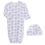 Blue Floral Bows Gown & Hat Set – Baby Club Chic - Persnickety Shop