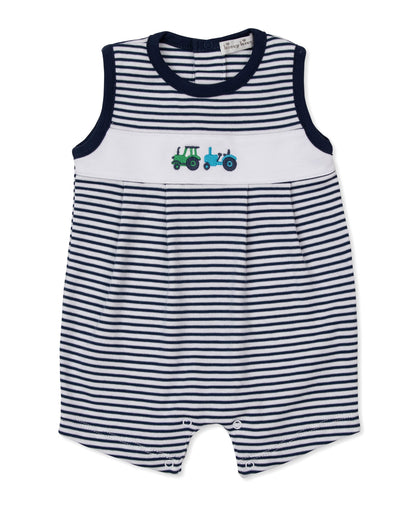Kissy Kissy Trusty Tractors Sleeveless Stripe Playsuit - Persnickety Shop