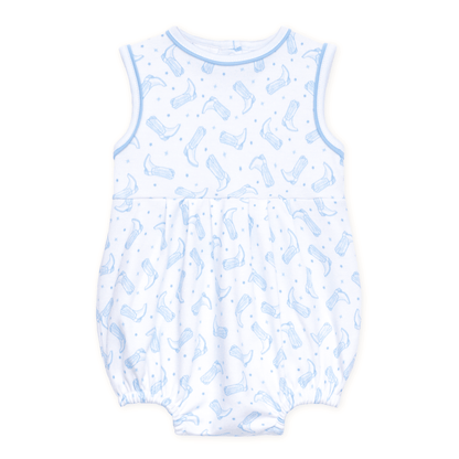 MAGNOLIA BABY Darling Cowboy Boots Print Bubble - Light Blue