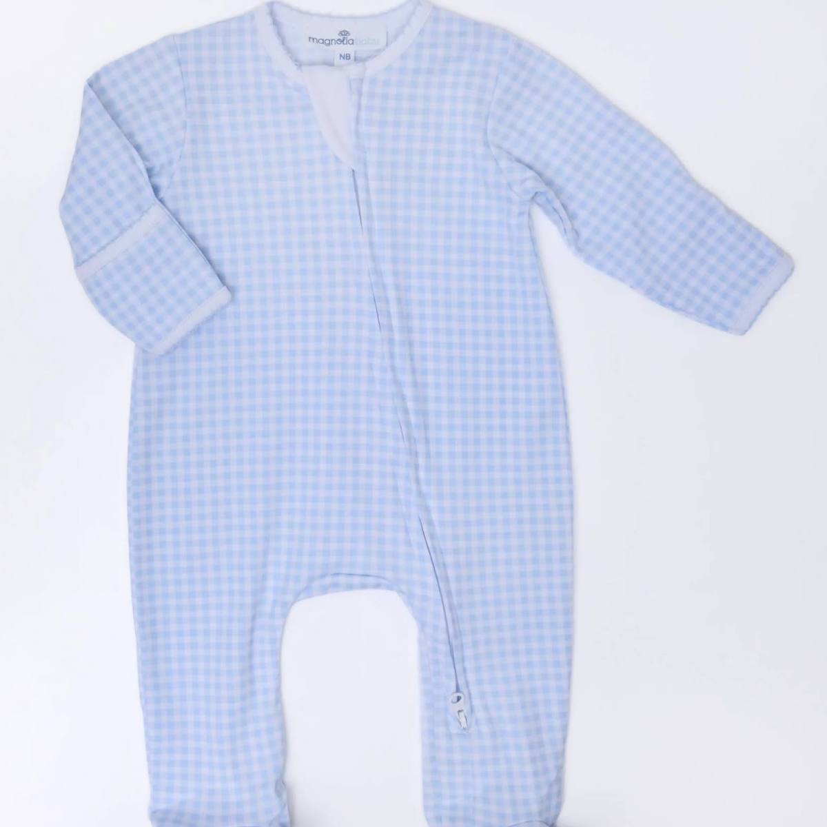 MAGNOLIA BABY Mini Checks Zip Playsuit - Blue - Persnickety Shop