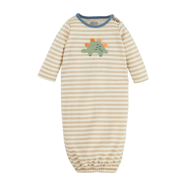 DINO APPLIQUE SLEEPER GOWN