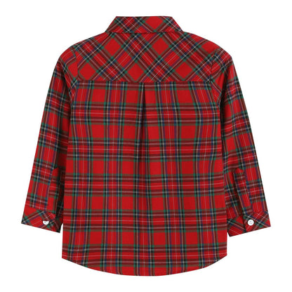 Lil Cactus *Pre-Order* Red & Green Gingham Button-Up