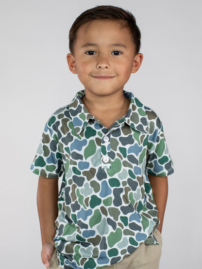 GOOSIES Short Sleeve Polo Shirt - Pebble Camo