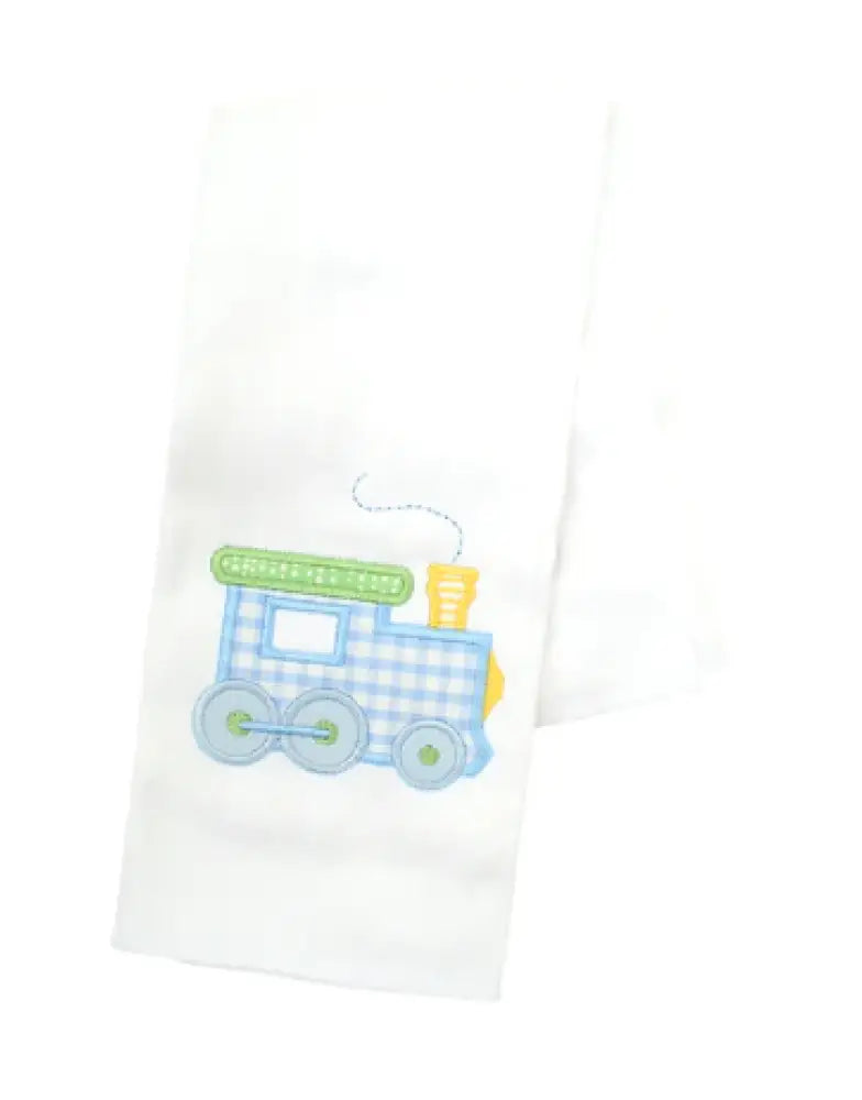 3 Marthas Lamb Appliqued Burp Cloth – Train