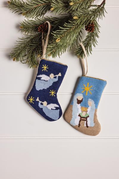 MINI ANGEL NEEDLEPOINT STOCKING - Persnickety Shop