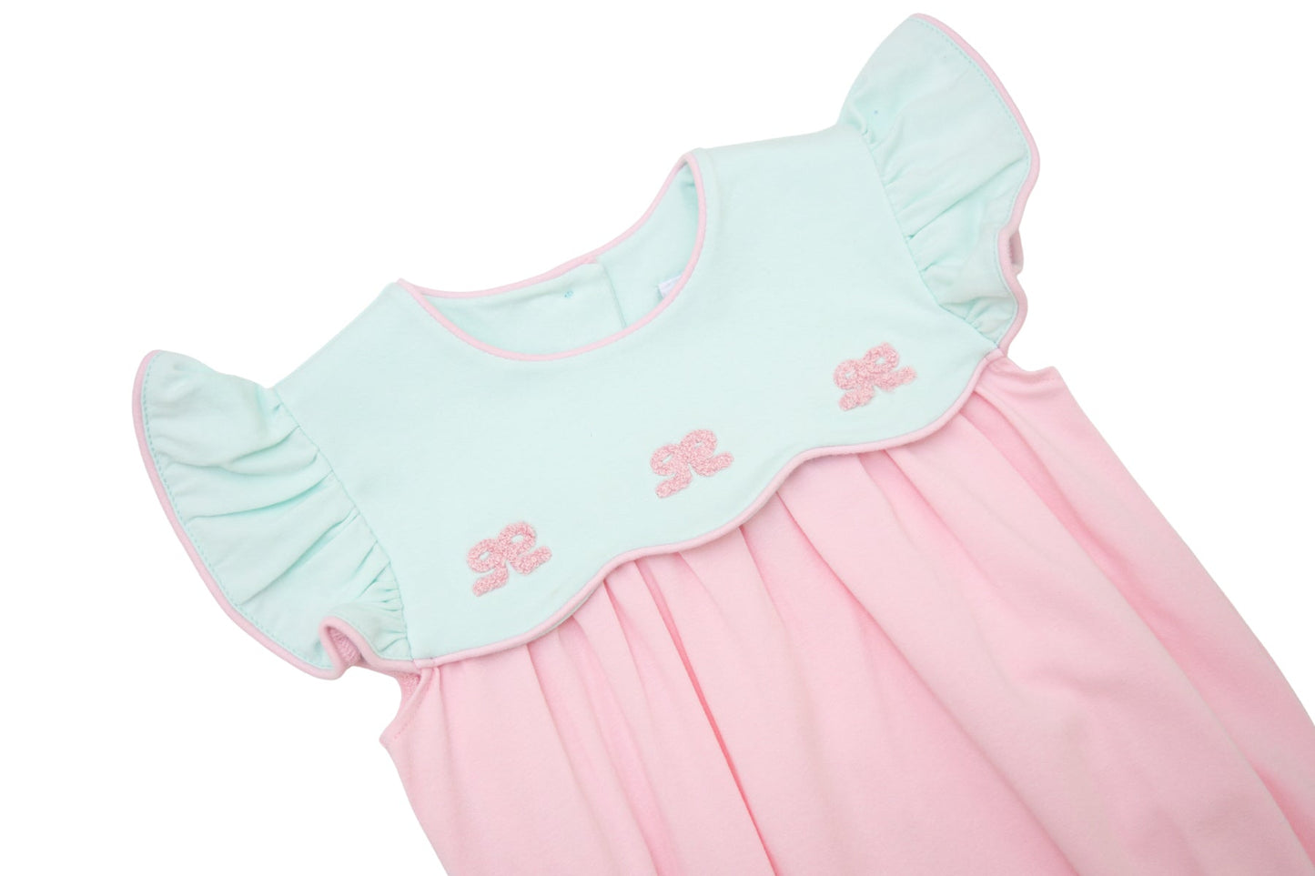 JellybeanFrench Knot Bow Scallop Dress - Persnickety Shop