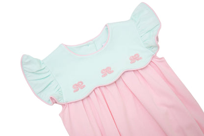 JellybeanFrench Knot Bow Scallop Dress - Persnickety Shop