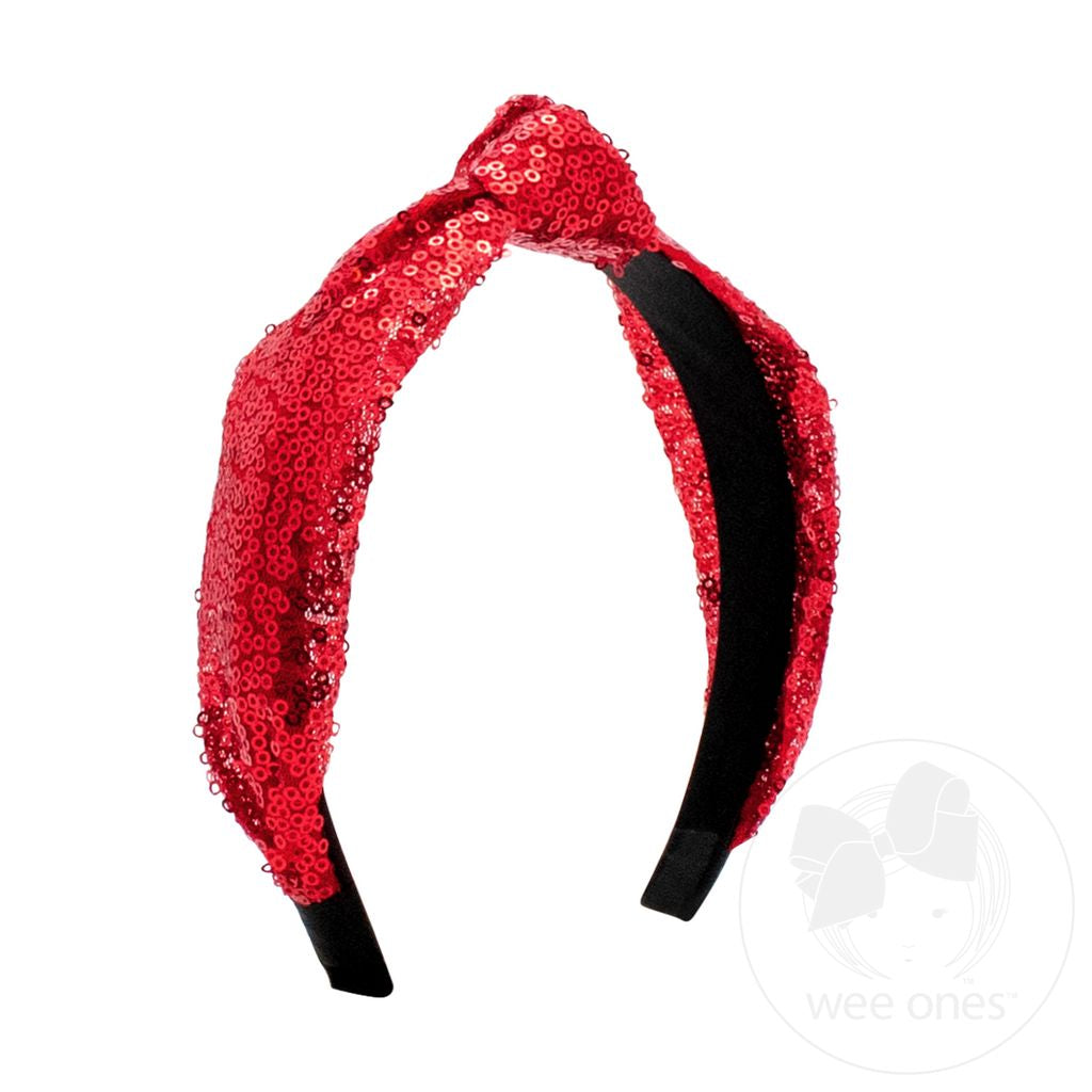 Wee Ones Red Sequin Knot Headband