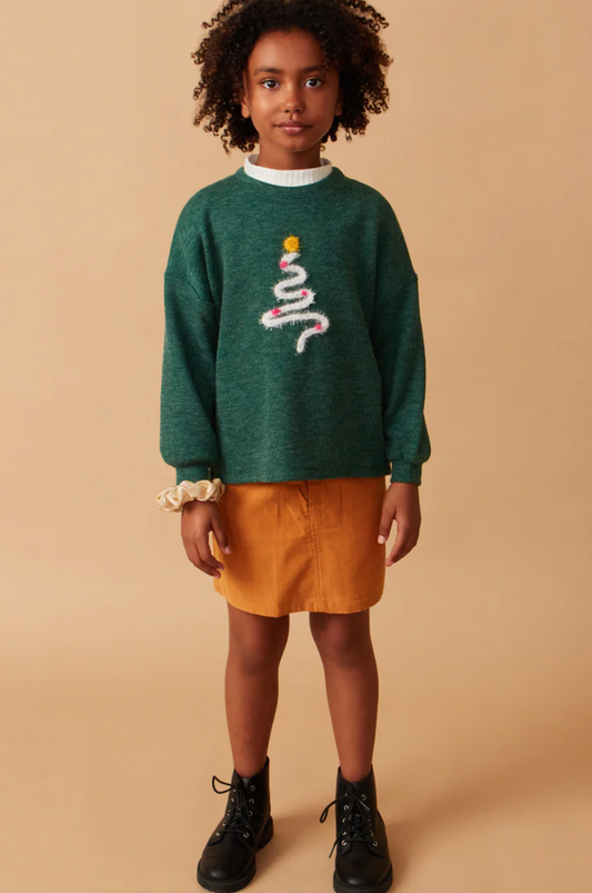 Hayden Handknit Pop-Up Christmas Tree Sweater – Tween Girls - Persnickety Shop