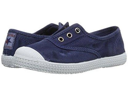 CIENTA NAVY CANVAS LACELESS SNEAKER - Persnickety Shop