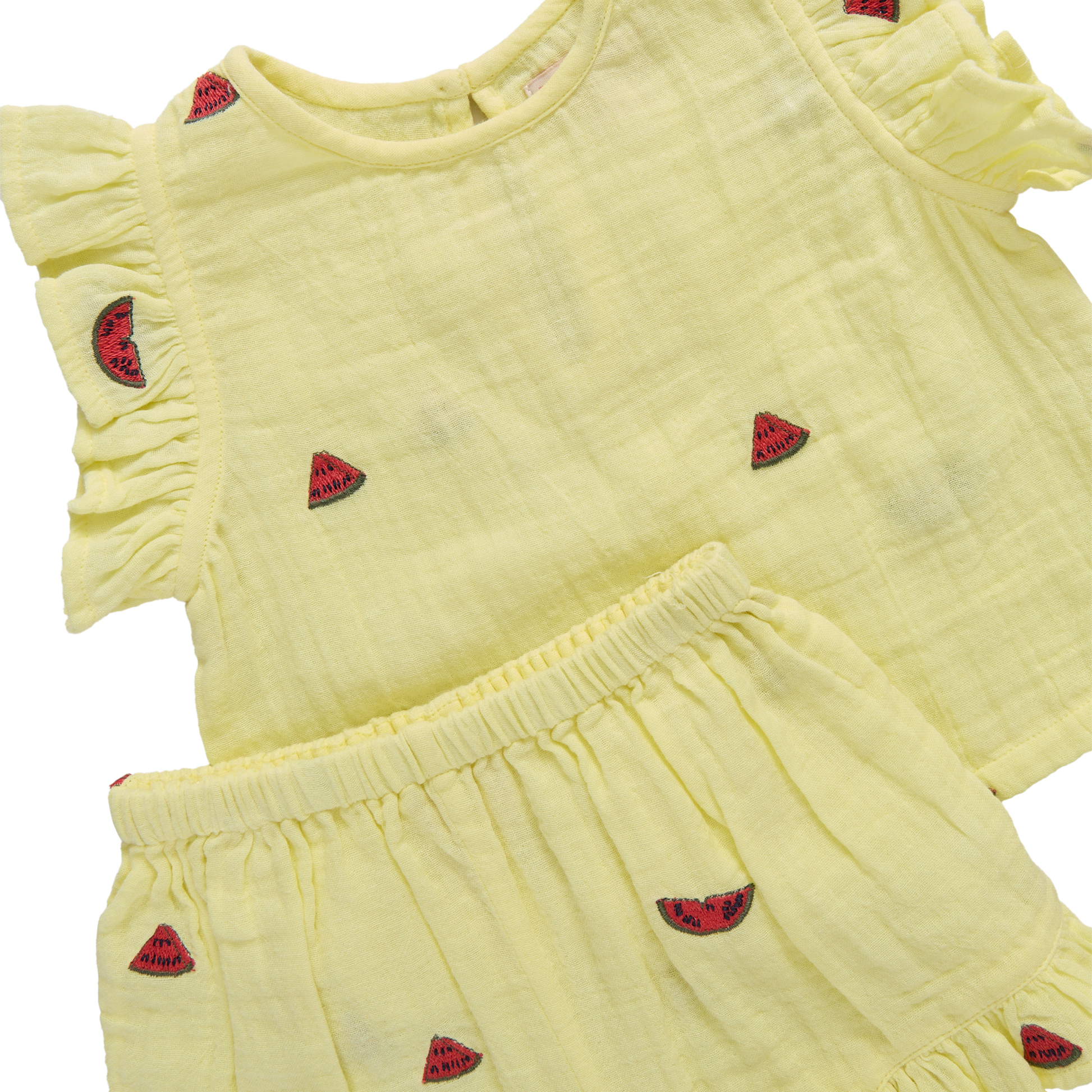 Pink Chicken - Baby Girls Girls Roey 2-PC Set - Watermelon Embroidery - Persnickety Shop