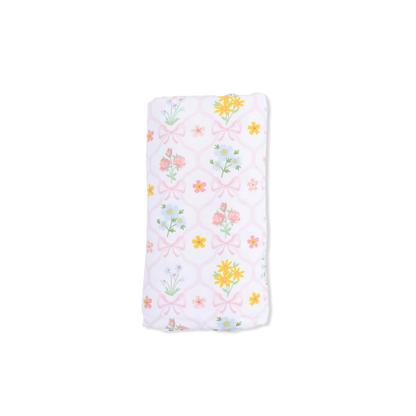 Spring Blooms Bow Trellis - Swaddle Blanket - Persnickety Shop