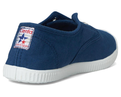 CIENTA NAVY CANVAS LACELESS SNEAKER - Persnickety Shop