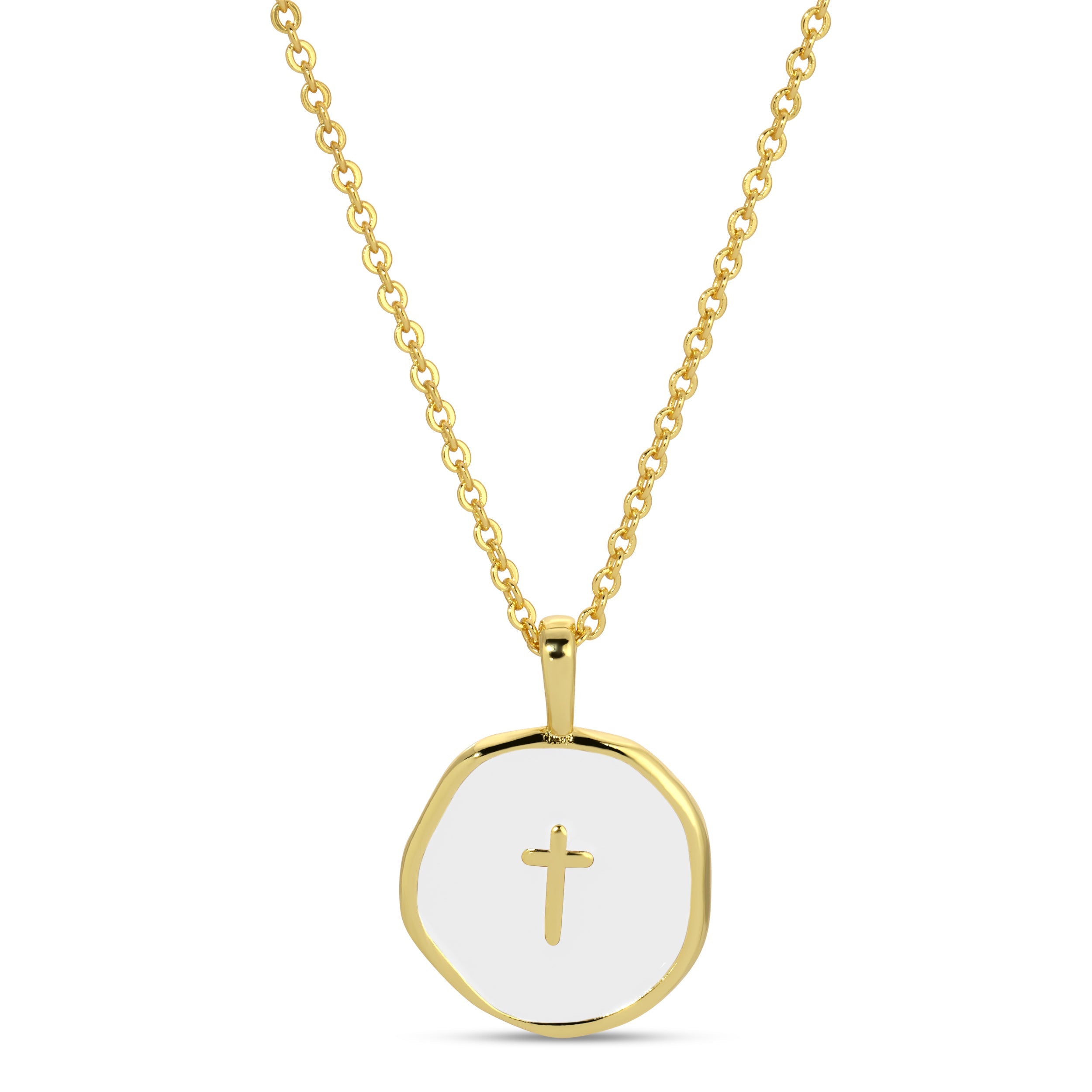 White Tiny Cross Pendant Necklace - Persnickety Shop