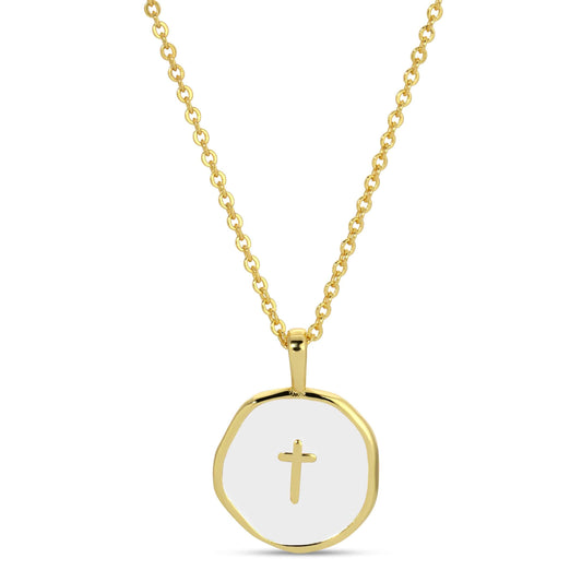 White Tiny Cross Pendant Necklace - Persnickety Shop