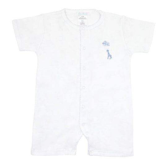 LYDA BABY Safari Blue Embroidery Boy Romper - Persnickety Shop